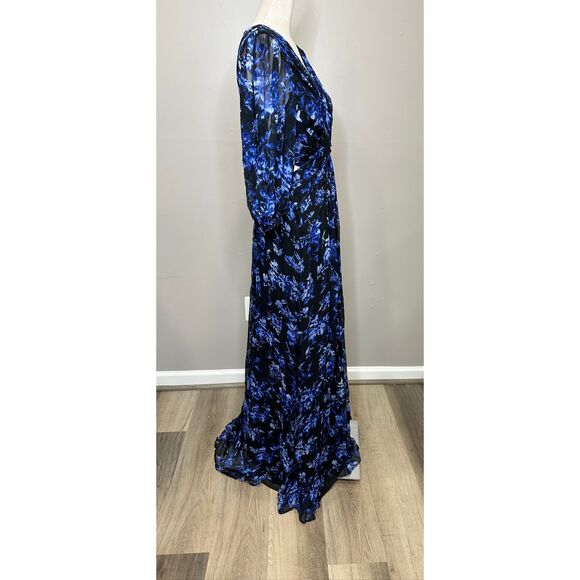 ML MONIQUE LHUILLIER Women's Floral Knot-front Maxi Dress In Ikat US6 $695 - Picture 9 of 10